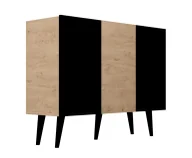 Komody - Nowoczesna komoda na nóżkach dąb artisan + czarny C3-S70 - miniaturka - grafika 1