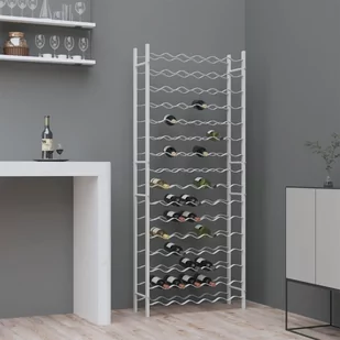 Lumarko Stojak na 96 butelek wina, biały, metalowy - Stojaki na wino - miniaturka - grafika 1