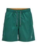 Kąpielówki męskie - Jack & Jones Szorty kąpielowe "Aruba" w kolorze zielonym - miniaturka - grafika 1