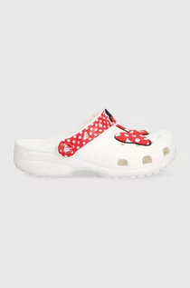 Buty dla dziewczynek - Crocs klapki dziecięce CLASSIC DISNEY MINNIE kolor biały - grafika 1