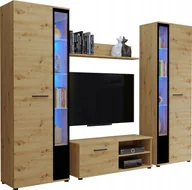 Meblościanki - Meblościanka Komoda Rtv Witryna Szafa Cube XL Dąb - miniaturka - grafika 1