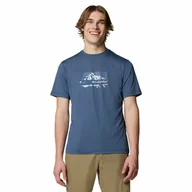 Koszulki męskie - Męska koszulka szybkoschnąca Columbia Kwick Hike Graphic SS collegiate navy - L - miniaturka - grafika 1
