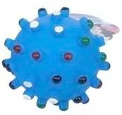 Zabawki dla psów - Zabawka piszcząca piłka 8,5cm KOLCE dla psa blue - miniaturka - grafika 1