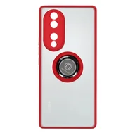 Etui i futerały do telefonów - Honor 70 Etui Dwumateriałowy stojak na wideo z metalowym pierścieniem, czerwony - miniaturka - grafika 1