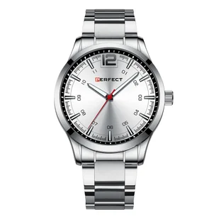 Zegarek Srebrny zegarek męski bransoleta duży solidny Perfect M115 - Zegarki męskie - miniaturka - grafika 1