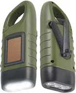 Latarki - Zestaw 2 latarek solarnych, w tym latarka LED zasilana energią słoneczną oraz latarka korbowa, ładowalna, do użytku - miniaturka - grafika 1