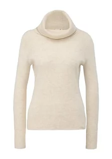 Swetry damskie - s.Oliver Sales GmbH & Co. KG/s.Oliver Damski sweter z kołnierzem szalowym, sweter z kołnierzem szalowym, biały, 40 - grafika 1