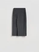 Spódnice - Reserved - Spódnica midi z rozcięciem - szary - miniaturka - grafika 1