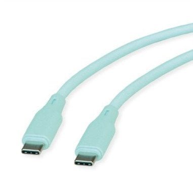 ROLINE Kabel USB 2.0, C-C, M/M, 60W, silikonowy, zielony, 1 m