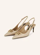Czółenka - Dolce & Gabbana Czółenka Z Odkrytą Piętą beige - miniaturka - grafika 1