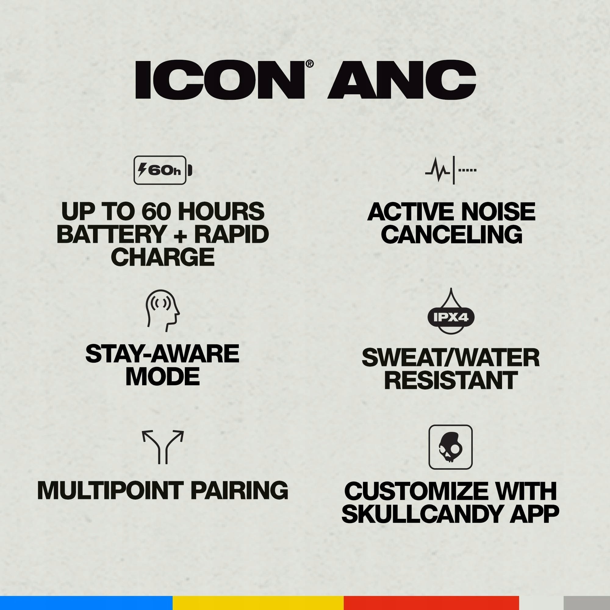 Słuchawki Skullcandy Icon ANC noise cancelling headphones, white