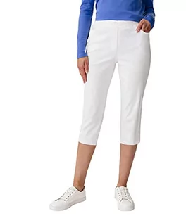 Spodnie damskie - Damart Damskie spodnie Pantacourt Enfilable klasyczne, biały (Blanc), 36W - grafika 1