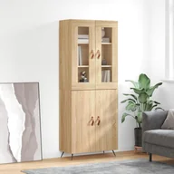 Witryny - vidaXL Witrynka, dąb sonoma, 69,5x34x180 cm, materiał drewnopochodny - miniaturka - grafika 1