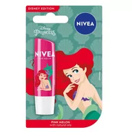 Balsamy do ust - Nivea Pielęgnująca pomadka do ust Pink Melon Disney Ariel Princess, 4,8 g 5.5 ml - miniaturka - grafika 1