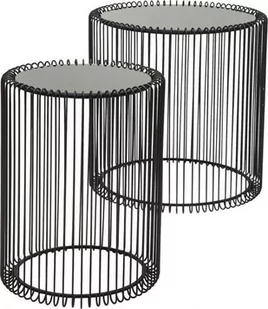 Kare Design Wire Black Stolik kawowy czarny Żelazo szkło 2/Set 45 cm x 44 cm - 7 (79578) - Ławy i stoliki kawowe - miniaturka - grafika 1