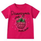 Koszulki dla dziewczynek - Różowa koszulka dla dziewczynki - miniaturka - grafika 1