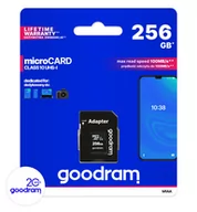 Pozostałe akcesoria do telefonów - GoodRam Karta microSD 256GB CL10 UHS I + adapter - miniaturka - grafika 1