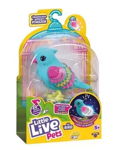 Ćwierkająco-mówiący świecący ptaszek niebieski Little Live Pets Cobi - Zabawki interaktywne dla dzieci - miniaturka - grafika 1