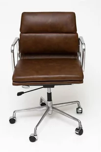 Fotel biurowy, krzesło biurowe D2.Design CH Fotel biurowy inspirowany EA217 skóra 59x60 cm brązowy 9783 - Fotele i krzesła biurowe - miniaturka - grafika 1