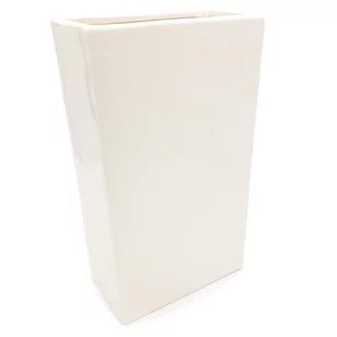 Wazon ceramiczny biały na kwiaty wysoki osłonka doniczka 35 cm - Donice - miniaturka - grafika 1