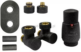 Varioterm Zawór odcinający kątowy Premium Exclusive All In One z głowicą termo - ciamny grafit strukturalny PEX - alu-pex APREGS0215C/FK(PEX) - Zawory i kraniki - miniaturka - grafika 1