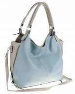 Torebki damskie - HERNAN Włoska Marka Torebka Damska Listonoszka na Ramię HB0153 Niebieska - miniaturka - grafika 1