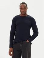 Koszulki męskie - Mustang Longsleeve Arlington 1016875 Granatowy Slim Fit - miniaturka - grafika 1