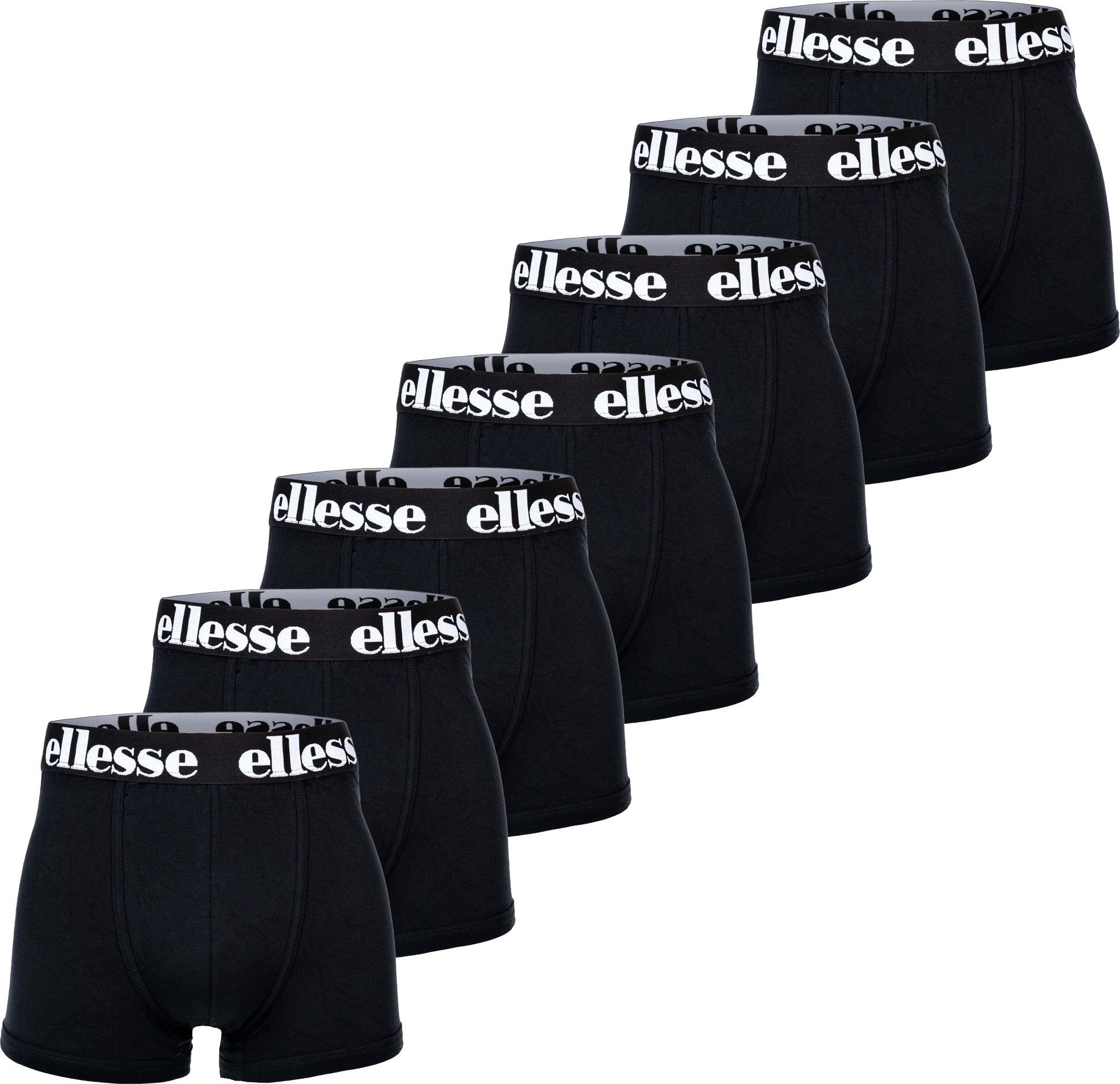 ellesse Bokserki męskie, 7 Pack - Yema 7 Pack Bokserki, Logo, Bawełna Stretch Czarny S