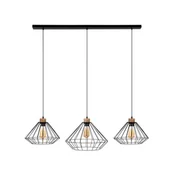 Lampy sufitowe - Britop Loftowa LAMPA wisząca RAQUELLE 187319304 druciana OPRAWA industrialny zwis czarny drewno - miniaturka - grafika 1