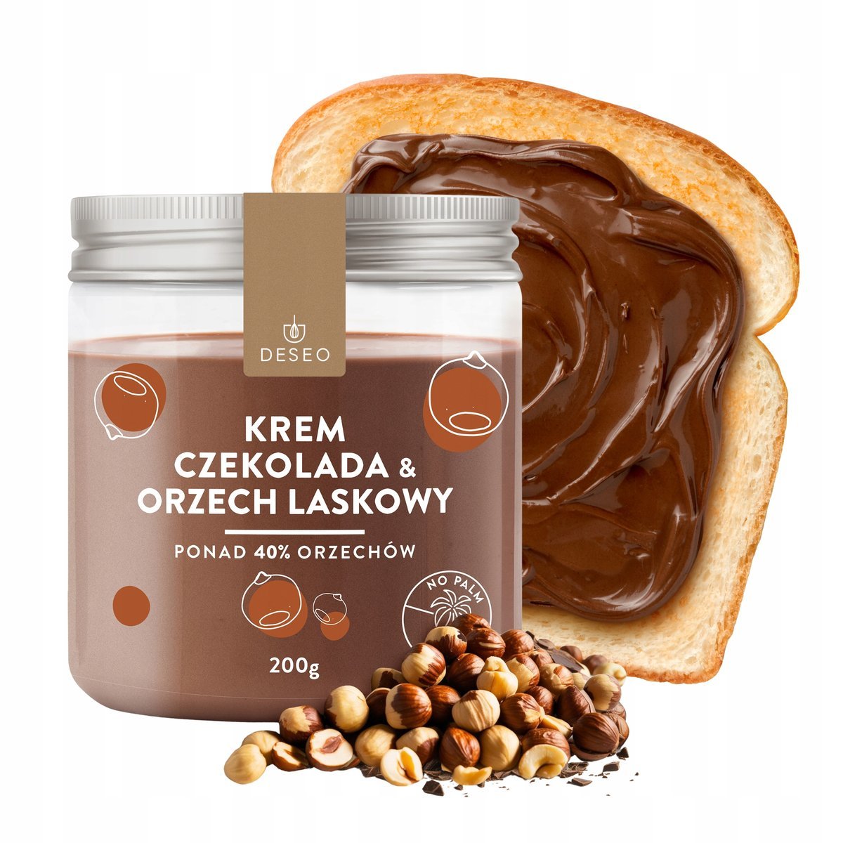 Krem Czekoladowo Orzechowy DESE0 200g Krem z Orzechów Laskowych i Kakao