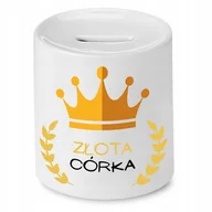 Skarbonki - SKARBONKA DLA CÓRKI ZŁOTA CÓRKA GOLD DOUGHTER z Nadrukiem ze Zdjęciem - miniaturka - grafika 1
