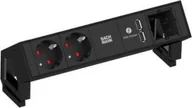 Listwy zasilające - Triton BACHMANN DESK2 2x gniazdo z uziemieniem 1x ładowarka USB 1x ABD, czarny - miniaturka - grafika 1