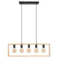 Lampy sufitowe - Rabalux Indigo 2294 lampa wisząca zwis 5x40W E27 czarna/drewniana - miniaturka - grafika 1