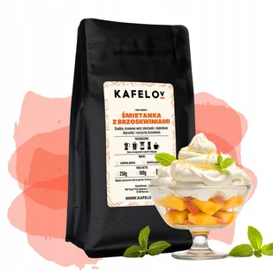 Kawa ziarnista smakowa ŚMIETANKA Z BRZOSKWINIAMI arabika świeżo palona 500g - Cappuccino i kawy smakowe - miniaturka - grafika 1
