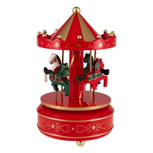 Pozytywka karuzela z konikami 18 cm - Ozdoby bożonarodzeniowe - miniaturka - grafika 1