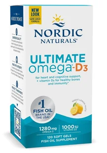 Suplement diety, Nordic Naturals Ultimate Omega-D3 Fish Oil 1280 mg 120 kapsułek miękkich o smaku cytrynowym - Witaminy i minerały - miniaturka - grafika 1