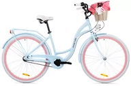 Rowery - Goetze, Rower Miejski Style 28" Alu 3 Biegi Błękit Biały Róż, Kosz - miniaturka - grafika 1
