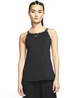 Koszulki i topy damskie - Nike damska koszulka sportowa W Np Cln Elastika Tank Sp czarny Black/Metallic Silver XX-L - miniaturka - grafika 1
