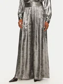 Spodnie damskie - Rinascimento Spodnie materiałowe CFC0121737003 Srebrny Regular Fit - miniaturka - grafika 1