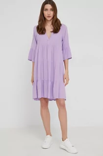 Sukienki - Answear Lab Lab sukienka kolor fioletowy mini rozkloszowana - grafika 1