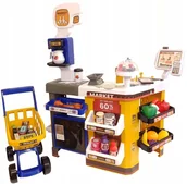 Zabawy w naśladowanie dorosłych - MEGA SUPERMARKET Z KOSZYKIEM SKLEP + AKCESORIA 668-141 BOGATY ZESTAW - miniaturka - grafika 1