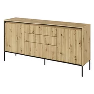 Komody - Komoda ryflowana TREND 01 dąb artisan/czarne nogi - miniaturka - grafika 1