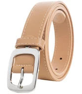 Paski - Gładki damski pasek z eko skóry ze srebrną sprzączką 3 cm - miniaturka - grafika 1