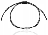 Bransoletki - Srebrny bransoletka sznurkowa medalik cudowna srebro 925 - miniaturka - grafika 1