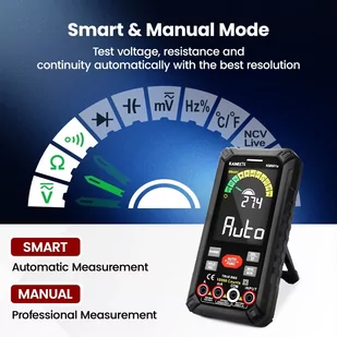 KAIWEETS KM601S Digital Multimeter 10000 Counts True-RMS Meter Smart Mode Manual Mode Flashlight - Black - Multimetry - miniaturka - grafika 6