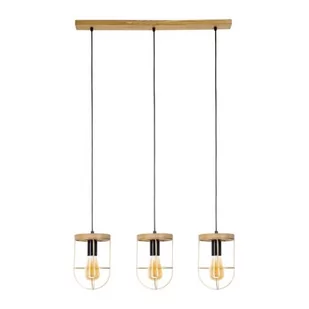 Britop Druciana LAMPA wisząca NETUNO 181059351 industrialna OPRAWA metalowy zwis drewno złoty - Lampy sufitowe - miniaturka - grafika 1