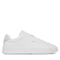 Sneakersy męskie - Sneakersy Tommy Hilfiger Th Court Lth Detail Ess FM0FM05367 Biały - miniaturka - grafika 1