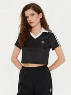 Koszulki i topy damskie - adidas T-Shirt adicolor Football Jacquard JD2606 Czarny Slim Fit - miniaturka - grafika 1