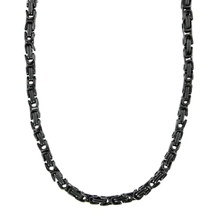 5 mm łańcuszek męski bransoletka łańcuszek męski naszyjnik łańcuszek męski, 60 cm czarny łańcuszek ze stali nierdzewnej - Naszyjniki męskie - miniaturka - grafika 1