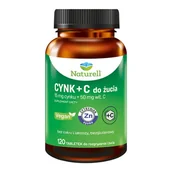 Włosy, skóra, paznokcie - Naturell Cynk + C do żucia tabletki do rozgryzania i żucia - 120 tabl. - miniaturka - grafika 1